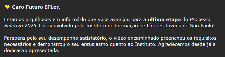 Email de aceite recebido